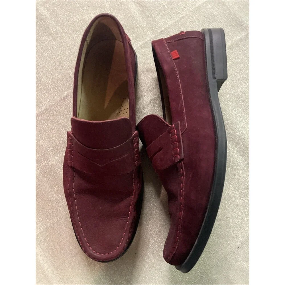 Marc Joseph size US 11.5 Red Nobuck Penny loafers
